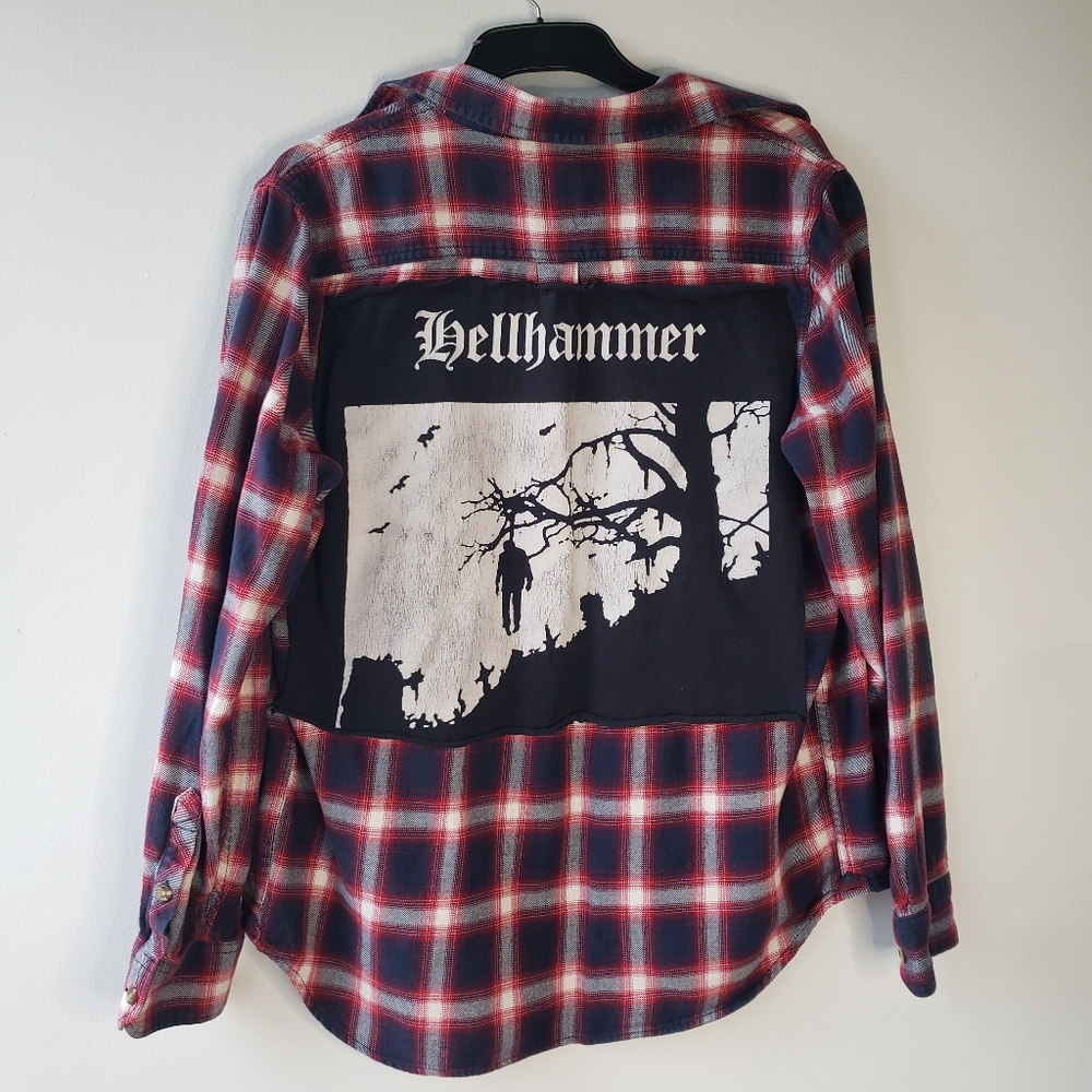 Hellhammer x Vans Off The Wall Vintage Custom Grunge Flannel w/ custom patches